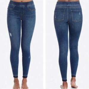 Spanx High Rise Distressed Denim Leggings Womens Small